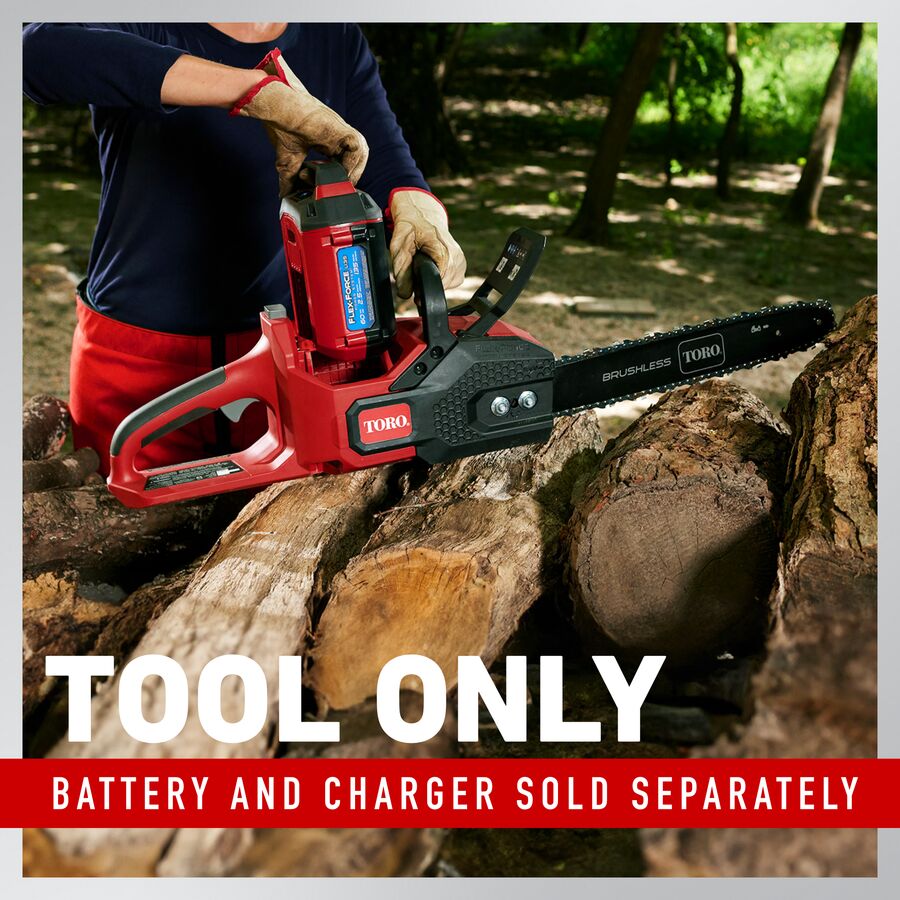 Toro 60V MAX* 16 in. (40.6 cm) Brushless Chainsaw - Battery Not Included (51850T)